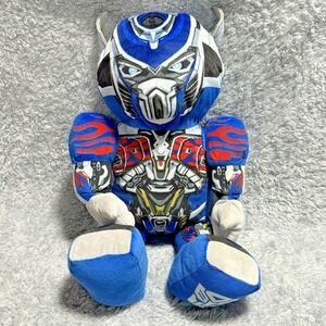 Build-A-Bear Transformers Optimus Prime Bear Plush 16" Blue Robot Stuffed Animal